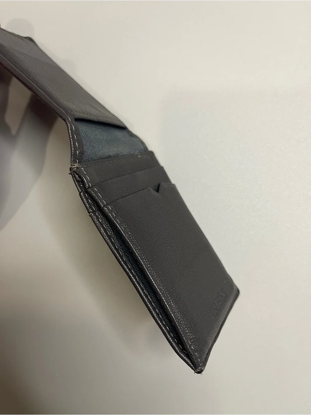 GUESS Black Quilted Card Wallet with Logo Triangle